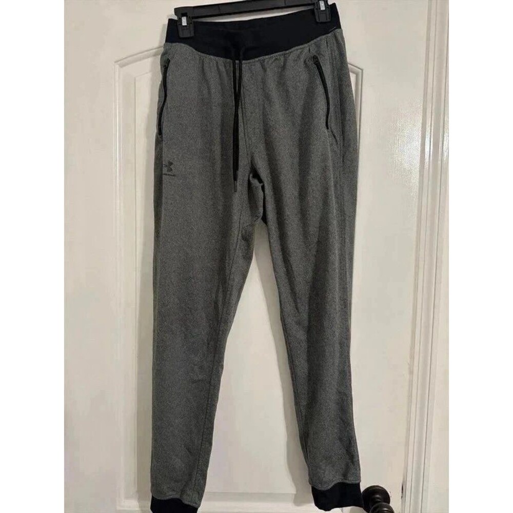 Under Armour Gray Black Athletic Jogger Pants Size Medium
